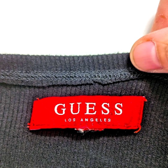 Guess Black Ribbed Top - Picture 3 of 4